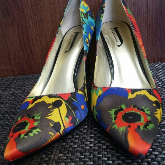 J Renee Shoes - J Renee Heels Size 8 Red Orange Yellow Blue